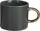 Mokken Gold Koffiekopje Donker Groen-Goud 230 ml