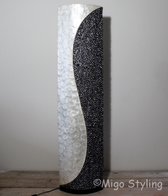 Migo Styling - Vloerlamp ovaal - Schelpen antraciet - Parelmoer - hoogte 160 cm - Incl 4 watt led warm/wit