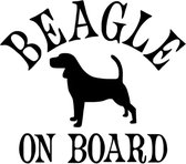 beagle on board muursticker raamsticker autosticker zwart 15x13