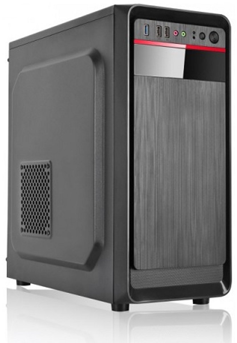 L-Link KLUSTER computerbehuizing Toren Zwart 500 W