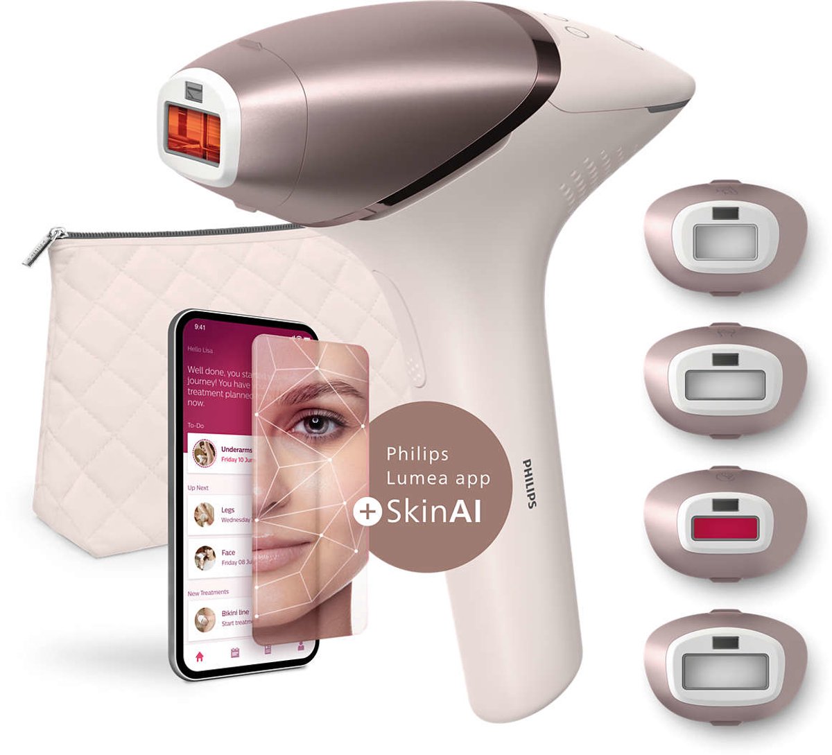 Philips BRI977/00 lichte haarverwijderaar IPL Roze goud