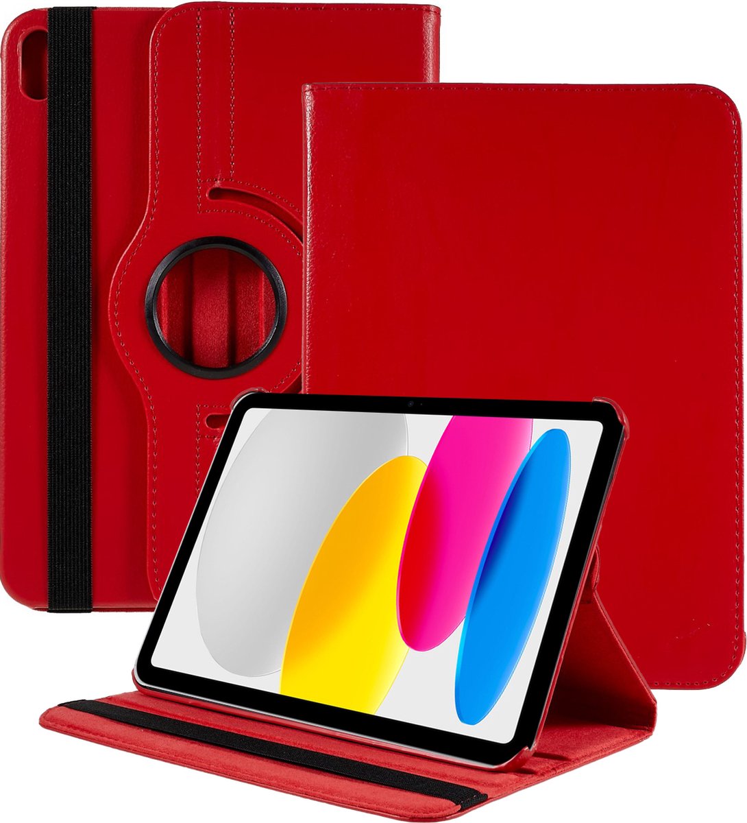 iPad 2022 hoes (10.9 inch) - iPad 10e generatie hoesje - draaibaar bookcase - Rood - BixB
