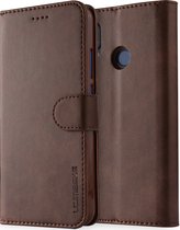 Bookcase Geschikt voor Huawei P20 Lite - Donkerbruin - Pasjeshouder - Portemonnee Hoesje