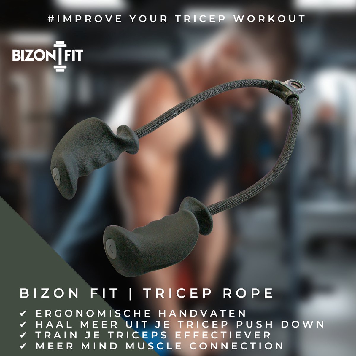 Tricep Rope Push Down | Tricep oefening | Tricep touw| Fitness | Sportschool | Bizon Fit