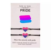 Akyol - Pride Armband - bi seksueel- 2stuks - Pride - armband voor 2 - gay armband cadeau - LGBT - wit - Armband - Gay - lesbian - trans - cadeau - vriendschapsarmband - bi - geschenk - gift - verjaardag - feestdag - respect - equality - gelijk - lgb