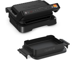 Tefal OptiGrill 4in1 GC7748 – Intelligente Contactgrill – Grill, Tafelbarbecue, Oven en Complete Maaltijd – 9 Automatische programma's – Gaarheidsindicator – 2100W – Zwart/RVS