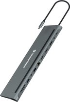 Dock USB-C->HDMI,DP,GbE,USB3.0/2.0,PD 0.18m gr