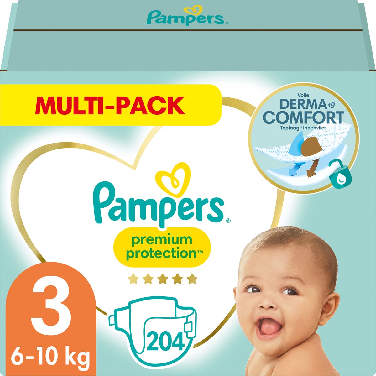 Pampers Premium Protection Luiers - Maat 3 (6-10 - 204 stuks - Multi-Pack | bol.com