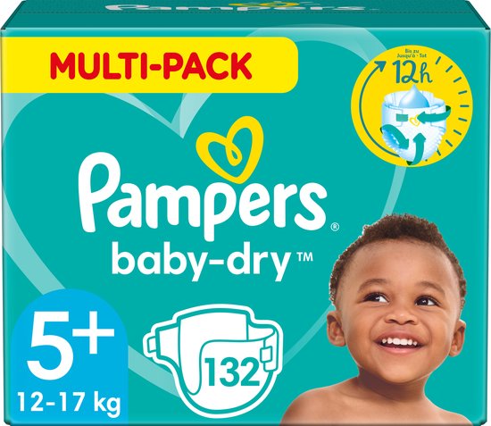 Pampers Baby-Dry Luiers - Maat 5+ (12-17 132 stuks - bol.com