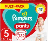 Pampers Baby-Dry Pants T5 - 132 Couches-Culottes - Faciles À Enfiler - Pack 1 Mois