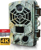 OlliGoods Professionele WildCamera met Nachtzicht – Wildcamera Voor Buiten – 32GB SD kaart – 4K Ultra HD & 48MP - Incl. Tripod