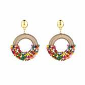 Bijoutheek Clous d'Oreilles Perles Coeur Rond Bleu