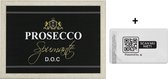 Mars & More Schootkussen laptray wijn Prosecco zwart 43x33cm met pepermuntdoosje