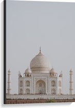 Canvas - Taj Mahal - India - 60x90 cm Foto op Canvas Schilderij (Wanddecoratie op Canvas)