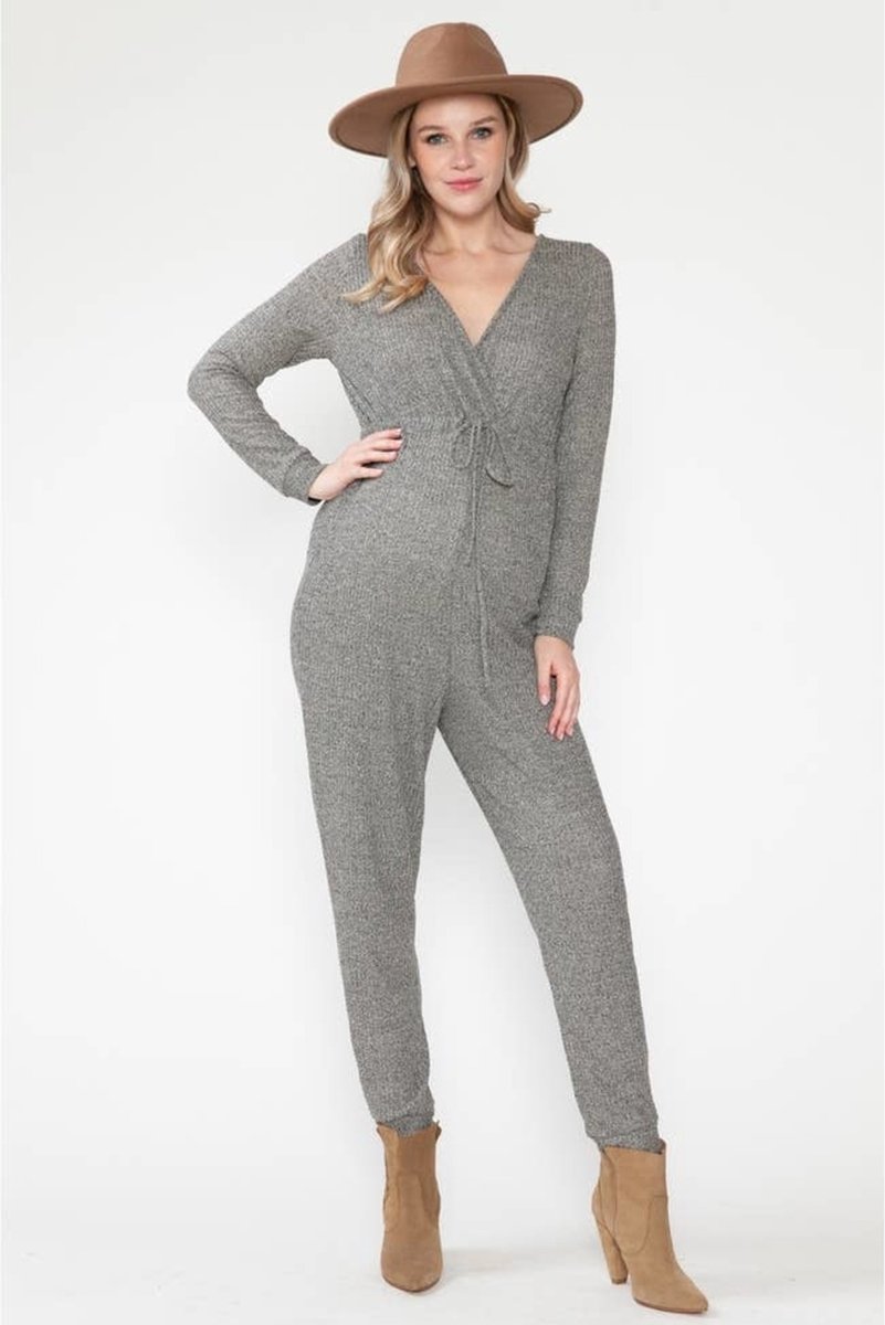 Querentia Maternity Jumpsuit V-neck Rust maat L
