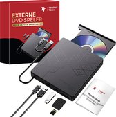 Trophy tech® Externe DVD Speler en Brander - CD/DVD - Plug & Play - USB 3.0 DVD Speler - Voor Laptop & Mac iOS - Geschikt voor Windows, Mac en Linux