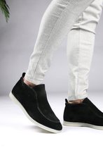 Cotton District Suede Loafers Hoog Zwart - Herenschoenen