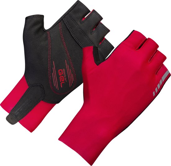 GripGrab - Aero TT RaceDay Aerodynamische Tijdrit Wielren Fietshandschoenen Korte Vinger - Rood - Unisex - Maat M