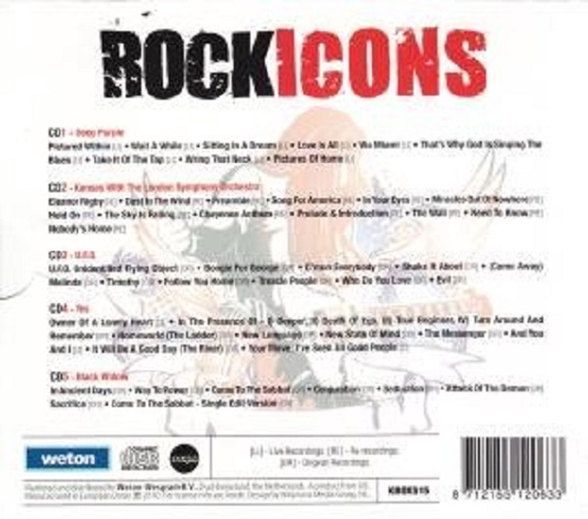 Rock Icons, Deep Purple, Kansas, Yes, Black widow. | CD (album ...