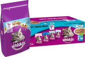 Whiskas cat food week bundle poisson - nourriture sèche + nourriture humide - 7800g