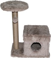 Topmast Krabpaal Fluffy Nevada - Beige - 72 x 39 x 80 cm - Made in EU - Krabpaal voor Katten - Met Kattenhuis - Sterk Sisal Touw