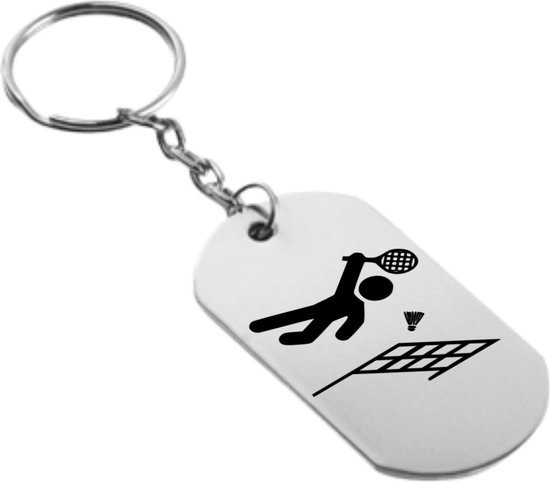 badminton sleutelhanger inclusief kaart - sport cadeau - sporten - Leuk kado voor je sporter om te geven - 2.9 x 5.4CM