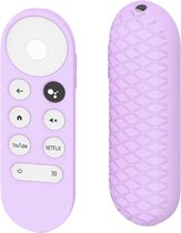 Violet - Coque souple en Siliconen de Luxe adaptée à la télécommande Google Chromecast (2020-présent) - Protection contre les rayures et les chocs