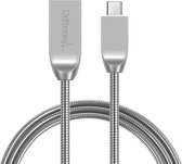DrPhone ALU2 - Volledig Aluminium USB-C kabel – Type-C Datakabel / Oplaadkabel - Robuust / Versterkt – Anti-knik - 1 Meter