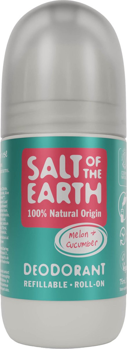 Salt Of The Earth Natural Deodorant Roll On, Melon & Cucumber (75ml)