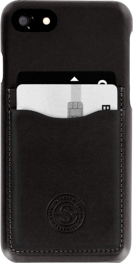 Serenity Dual Pocket Leather Back Cover Apple iPhone SE 2022/SE 2020/8 Timeless Black