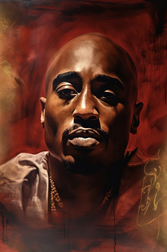 2Pac Poster - Muziek Poster - Tupak Poster - Rapper Poster - West Coast Poster - Tupac Shakur - Portret - 51x71cm - Geschikt om in te lijsten