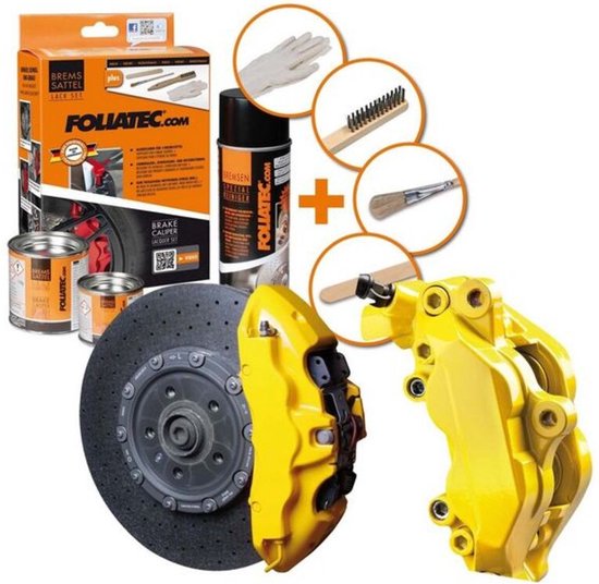 Jeu de vernis pour étriers de frein Foliatec - Orange flamme - 3 composants