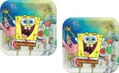 Amscan - Spongebob Squarepants - Feestbekers - Party bordjes - Bordjes - Karton - 16 Stuks - 23x23 cm - Wegwerp - Kinderfeest - Verjaardag.