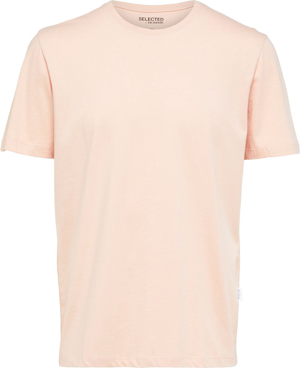 Selected Slhjoseph Pique SS casual t-shirt heren oranje