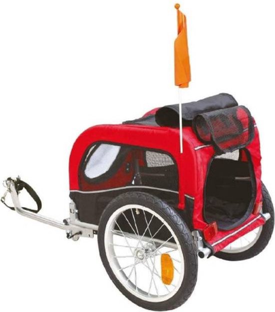 Croci - Hondenfietskar - BICYCLE TRAILER - Kleur: Rood - Afmetingen: 67 x 119 x 105 cm - Tot 30 kg
