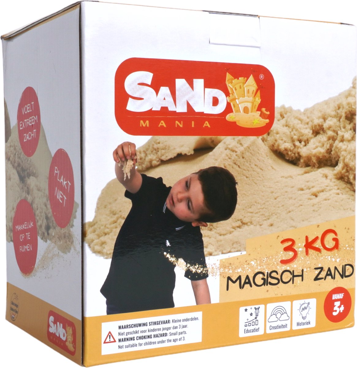 Sand mania® - Kinetisch zand - 3kg bruin magisch zand - Inclusief roller - Speelzand - Magic sand - Unieke samenstelling- Montessori speelgoed