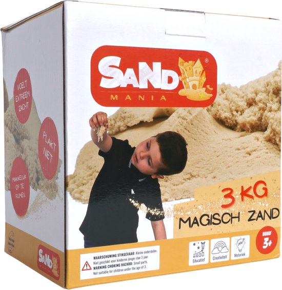 Sand mania - Kinetisch zand - 3 kg bruin zand - Magic sand - Speelzand - Magisch zand - Montessori speelgoed
