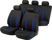 Auto stoelbeschermer Hastings, Autostoelhoes, set, 2 stoelbeschermer voor voorstoel, 1 stoelbeschermer voor achterbank zwart/blauw