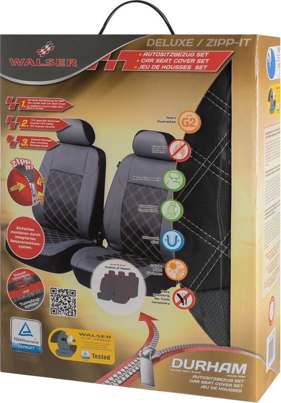 Protecteur de siège auto Durham avec fermeture Zipper ZIPP-IT Deluxe Housse  de siège