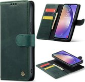 Casemania Hoesje Geschikt voor Samsung Galaxy A54 5G Emerald Green - 2 in 1 Magnetic Leather Book Case