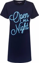 Temptation Dames Nachthemd - Bigshirt - Navy Blauw - Maat S
