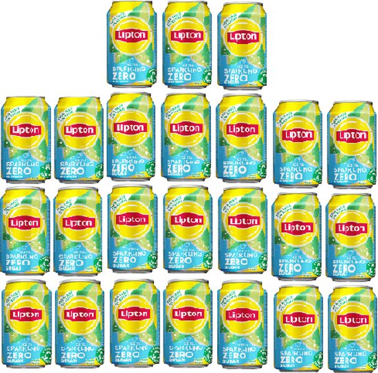 Lipton Ice tea sparkling zero 33 cl per blik, tray 24 blikken