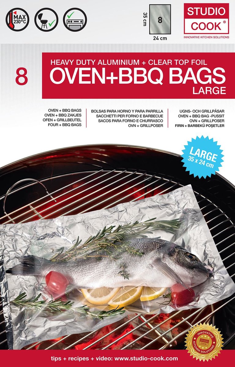 Studio Cook Oven + BBQ Bags 8 stuks