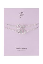 Set armbanden verbonden hart - moederdag - Zilver - Stainless Steel - ook leuk om cadeau te geven voor een verjaardag, sinterklaas of kerst