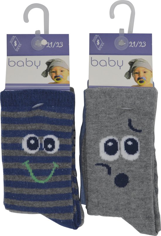 Baby / kinder sokjes fun met ABS - 21/23 - jongetje - 90% katoen - naadloos - 12 PAAR - chaussettes socks