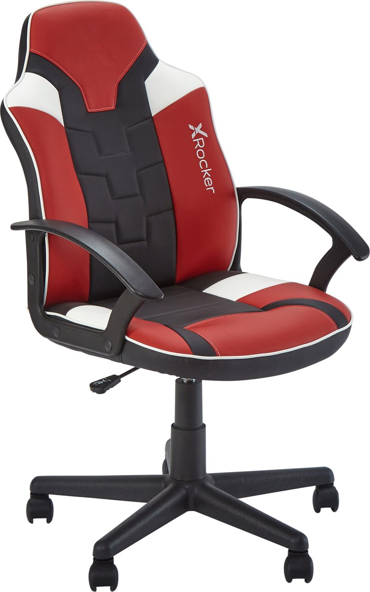 X Rocker Saturn - Gaming Stoel - Bureaustoel voor Kinderen en Tieners - Zwart/Rood/Wit