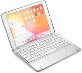IPS - Toetsenbord Hoes Geschikt Voor Apple iPad 10.2 (2019) - Bluetooth Keyboard Case - Toetsenbord Verlichting met Touchpad Muis - Zilver