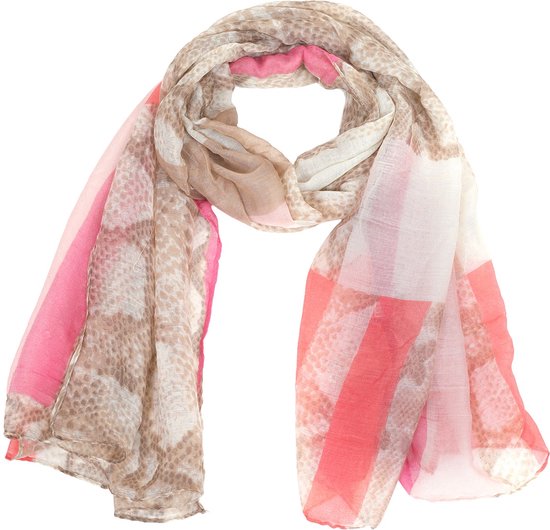 Sjaal met Slangenprint - 180x70 cm - Roze