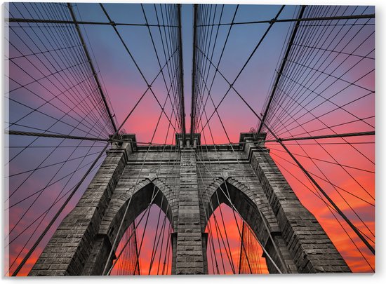 Acrylglas - Uitzicht vanaf Brooklyn Bridge, New York City - 40x30 cm Foto op Acrylglas (Met Ophangsysteem)
