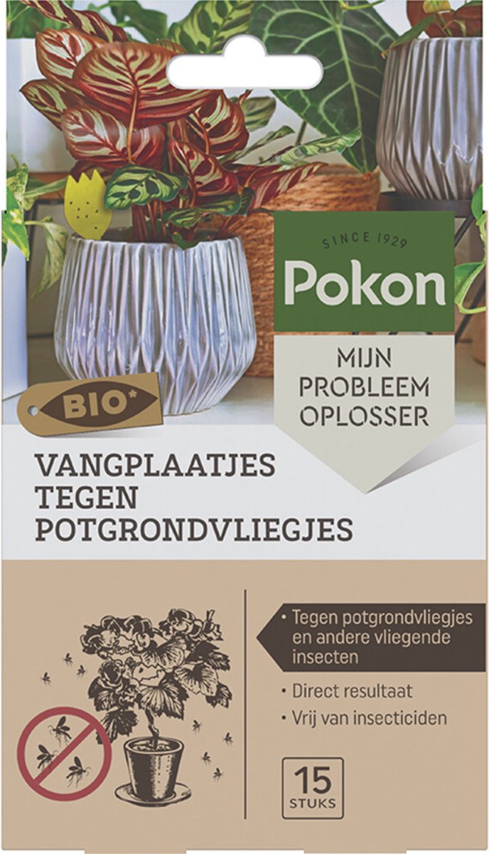 Pokon Vangplaatjes tegen Potgrondvliegjes Biologisch - 3 x 15 stuks - Voordeelverpakking